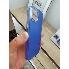 Lucek Cases iPhone 15 Pro Uyumlu Hologramlı Mor Kılıf Tuşları Metal Darbe Korumalı Kapak