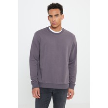 Altınyıldız Classics Erkek Koyu Gri Standart Fit Normal Kesim Bisiklet Yaka 3 Iplik Pamuklu Sweatshirt
