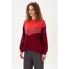 U.S. Polo Assn. Kadın Bordo Kapüşonlu Sweatshirt 50297376-VR014