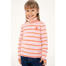 U.S. Polo Assn. Kız Çocuk Pembe Balıkçı Yaka Sweatshirt 50296286-VR041