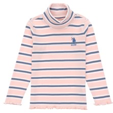 U.S. Polo Assn. Kız Çocuk Toz Pembe Balıkçı Yaka Sweatshirt 50296286-VR050