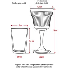 Akrilik Mürdüm 6'lı Kadeh - Su Meşrubat Kahve Yanı Bardağı 300 ml - Cam Değildir