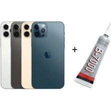 SDT iPhone 12 Pro Max Arka Batarya Pil Kapağı Gri (B7000 15 ml Yapıştırıcı)