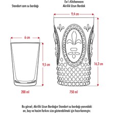 İndirim Land Akrilik Mürdüm 6'Lı Uzun Bardak & Su Meşrubat Bardağı 750 Ml ( Büyük Boy & Cam Değildir )