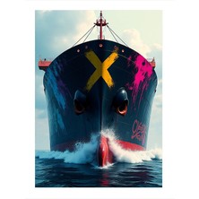 Deniz Yük Gemisi Art Mdf Tablo 25CMX 35CM