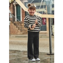 Kız Çocuk Çizgili Takım Siyah