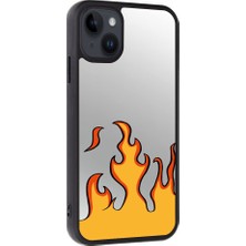Asya Case Iphone 13 Aynalı Alev Baskılı Telefon Kılıfı