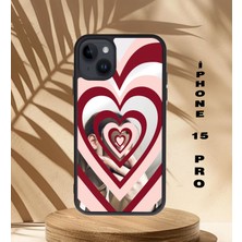 Asya Case Iphone 15 Pro Aynalı Kalp Baskılı Telefon Kılıfı