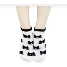 Sarı Butik Renkli Kedi Desenli Ultra Soft Lastikli 5'li Çorap Seti