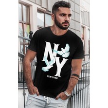 Rock&Roll Ny Güvercinleri Siyah Erkek Tişört