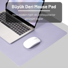 Black Deer PU Deri Mouse Pad Dikişli Kenar  Çift Yönlü Kullanım Masa Matı Sümen 70X30 L Lila