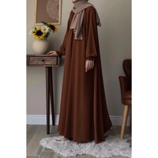 Ande Tesettür Mahinur Elbise - Kahve