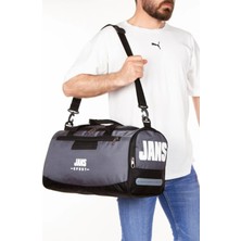 Derims Unisex Gri Ayakkabı Bölmeli Spor Çanta, Fıtness Çantası Klasik