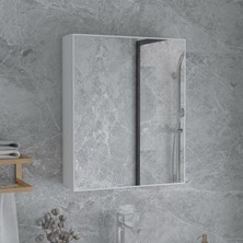 Nossa 60'lık Lavabo Üstü Tek Kapaklı Aynalı Banyo Dolabı, Aynalı Dolap, Çok Amaçlı Dolap