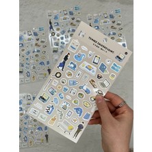 Kağıt Gemi Kawaii Günlük Rutinler 51 Adet Tek Yaprak Kahverengi Paket Sticker