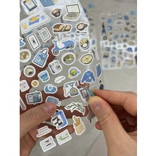 Kağıt Gemi Kawaii Günlük Rutinler 51 Adet Tek Yaprak Kahverengi Paket Sticker