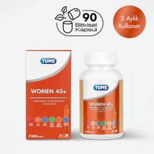 Tums Women 40+ Multivitamin | Vitamin, Mineral, Zeaksantin, Lutein İçeren Takviye Edici Gıda - 90 Enterik Kapsül