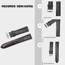 RC3003R Records Deri Kayış - Bl-Red - 22MM