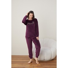 Lukitus Baskılı Kadife Pijama Takımı