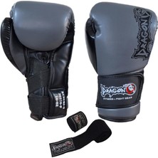 Dragondo Kunuri Boks Kickboks Muaythai Müsabaka Antreman Dragon Boks Eldiveni ve Bandaj 2'li Set