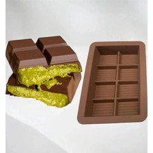 8 Bölmeli Dubai Çikolatası Yapma Kalıbı Silikon Kek Kalıbı  14X9,5X2,5 cm
