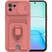 Newface Xiaomi Mi 11 Lite Kılıf Zuma Kartvizitli Yüzüklü Silikon - Pembe 13