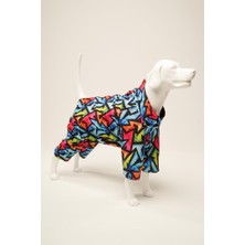 A40 Graffıtı İçi Polar Su Geçirmez Köpek Yağmurluğu 3XL