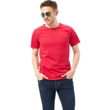 Alp Sıfır Yaka Flamlı Cepli Tişört %100 Cotton