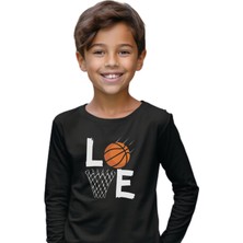 Love Basketbol Temalı Uzun Kol Çocuk Tişört