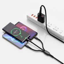 Wiwu 3in1 Çoğaltıcı Kablo Usb-A To Lightning Type-C Micro Şarj Data Kablosu 60W 1.2m Siyah Wiwu WI-C046E