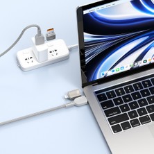 Wiwu 4in1 Çoklu Değişebilen Uçlu Usb-A Type-C To Type-C Lightning Şarj Data Kablosu 100W 120CM Titanyum Raptor