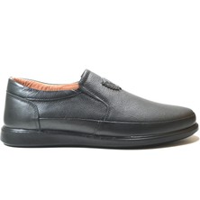 Onlo Ayakkabı DN.002  Deri Siyah Ortopedik Jel Taban Erkek Büyük Numara Ayakkabı