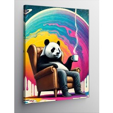Tablomega Kanvas Tablo Koltuğunda Oturan Panda