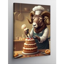 Tablomega Kanvas Tablo Pasta Yapan Koç Figürü