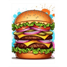 Tablomega Dev Burger Rüyası Mdf Poster 18CM x 27CM