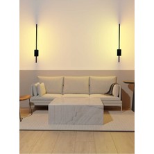 Tekno Trust 2 Adet Pilli Kılıç Aplik Gece Lambası 2 Adet (70 Cm) (Mat Siyah- Günışığı)