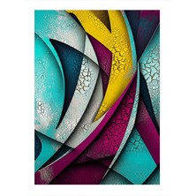 Tablomega Renkli Geometrik Şekiller Desenli Mdf Tablo 35CM X50CM