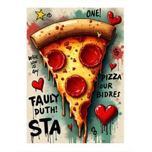 Tablomega Aşırı Lezzetli Pizza Hediyelik Mdf Tablo 35CM X50CM