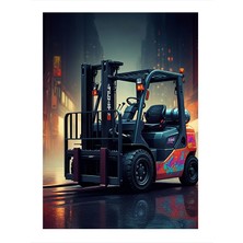 Tablomega Endüstriyel Forklift Gücü Model Ahşap Tablo 18CM x 27CM