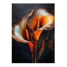 Tablomega Turuncu Zambak Çiçeği Hediyelik Mdf Tablo 35CM X50CM