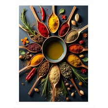 Tablomega Baharatların Renk Cümbüşü Art Mdf Tablo 25CMX 35CM