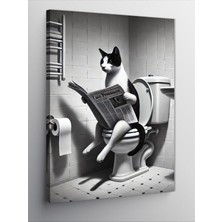 Tablomega Kanvas Tablo Gazete Okuyan Kedi