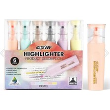 Gxin Pastel Highlighter 6 Renk Fosforlu Kalem Seti Şeffaf Kapak