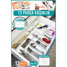 Fithome 13'lü Modüler Kaşıklık ve Çekmece Içi Düzenleyici Şeffaf Organizer Iki Çekmece Kullanılabilir