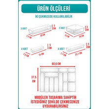 Fithome 13'lü Modüler Kaşıklık ve Çekmece Içi Düzenleyici Şeffaf Organizer Iki Çekmece Kullanılabilir