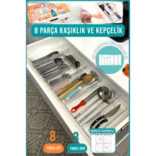 Fithome 8'li Modüler Kaşıklık ve Kepçelik Düzenleyici Organizer - Iki Çekmecede Kullanılabilir