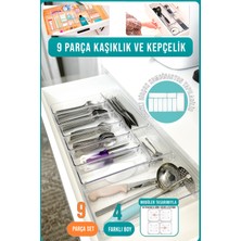 Fithome 9'lu Modüler Kaşık ve Kepçe Düzenleyici Organizer Iki Çekmecede Kullanılabilir