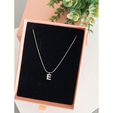 Lucky Accessories Çelik Silver Rodyum Kaplama Harf Kolye E Harfi