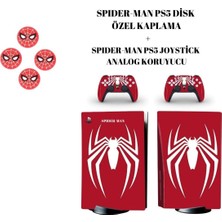 Beboncool Ps5 Disk Versiyon Spiderman Özel Kaplama Joystick Kaplaması Analog Koruyucu Hediyeli