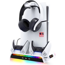 Beboncool PG-P5S006 Ps5 Slim Disk/ps5 Slim Dijital Multifonksiyonel Rgb Şarj Stand Soğutucu Fan
